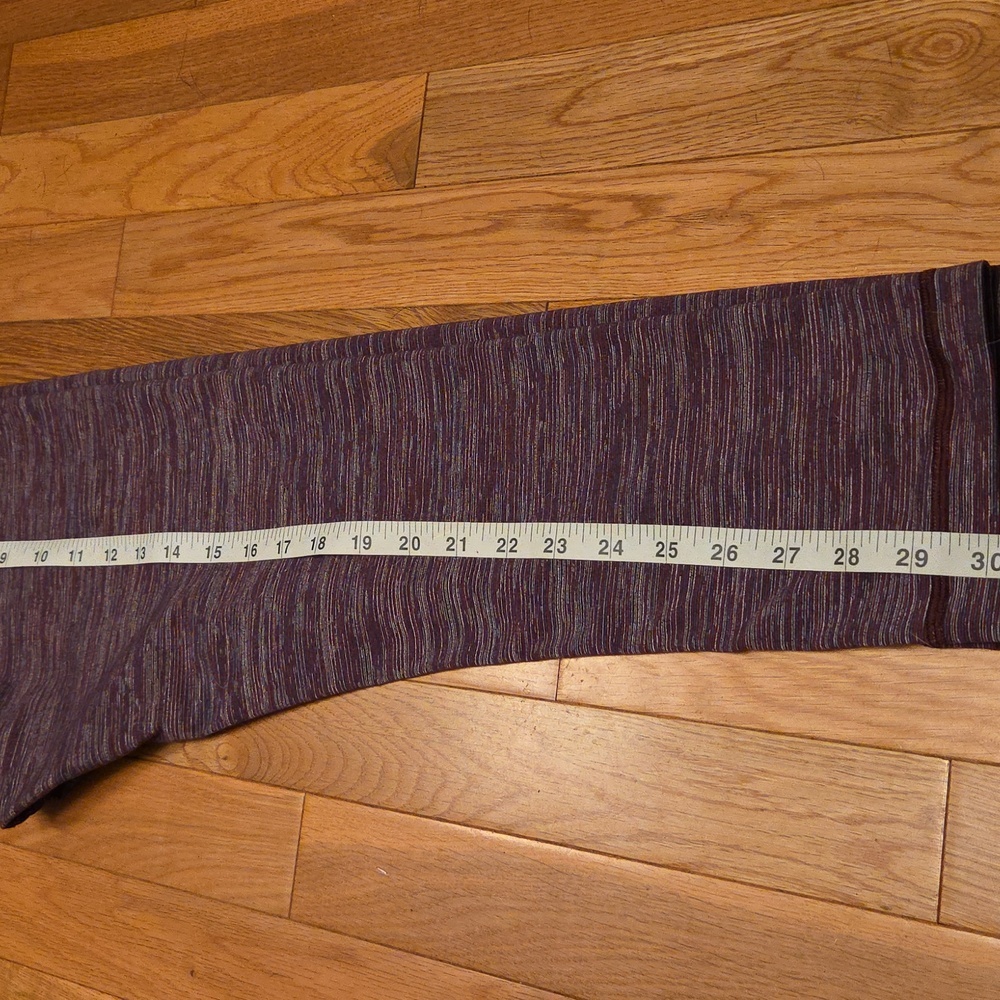 Lululemon Wunder Under High Rise 21" Inseam Leggings Size 6 Pink Purple Striped - Picture 8 of 9
